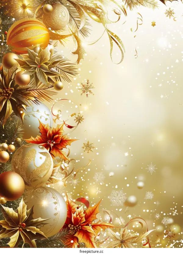 Glittering Christmas Decorations in Vibrant Gold