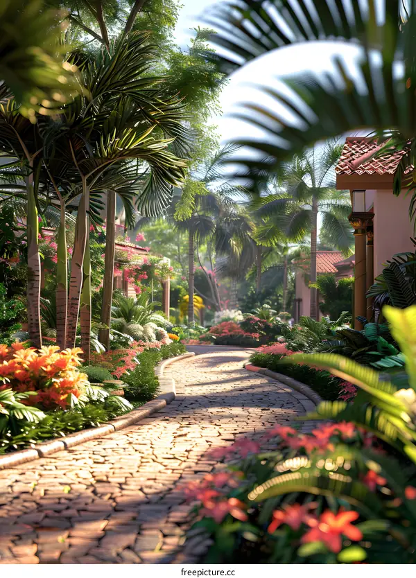 A luxury resort on a tropical island