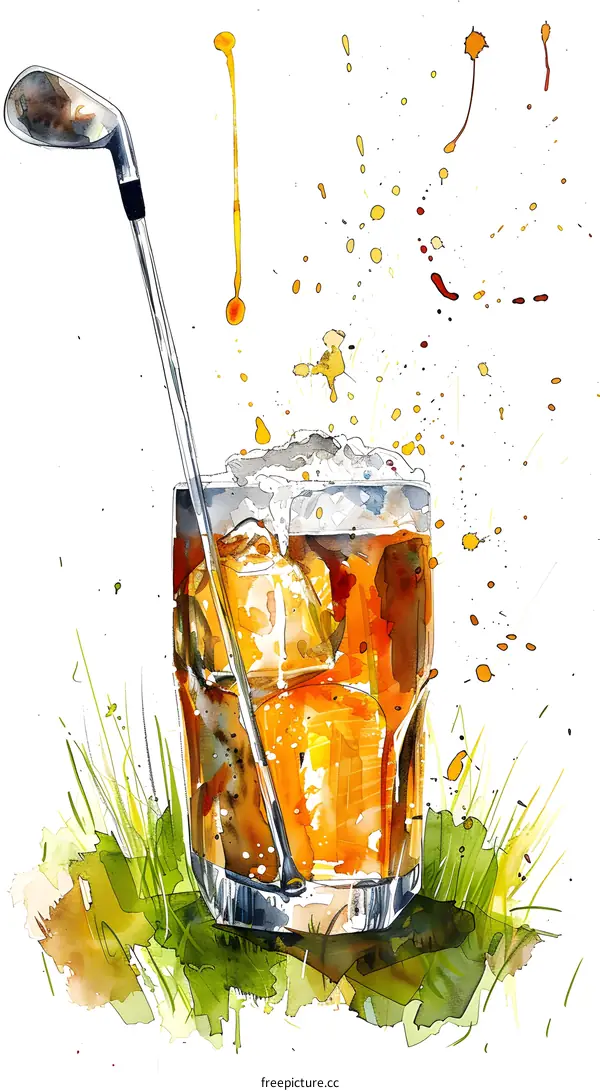 Golf Club Drink Illustration