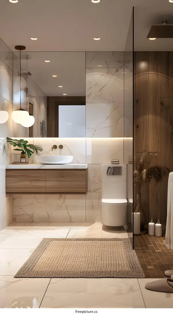 Modern and minimalist bathroom