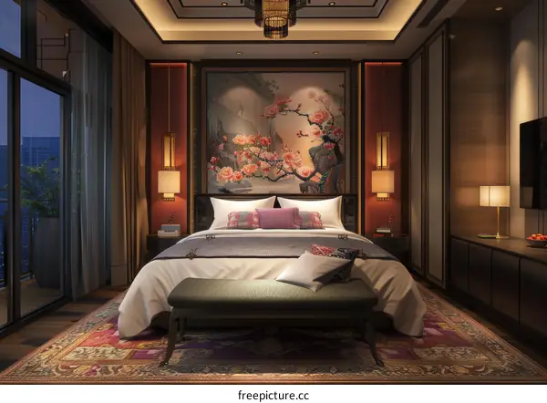 Elegant Modern Chinese Bedroom Interior Design
