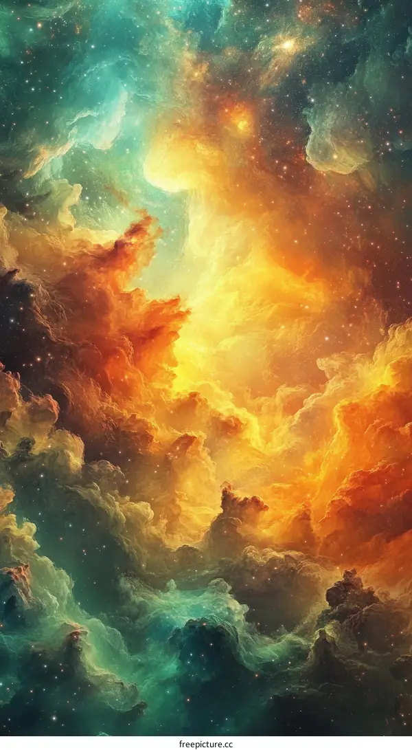 Abstract Colorful Nebula Artwork