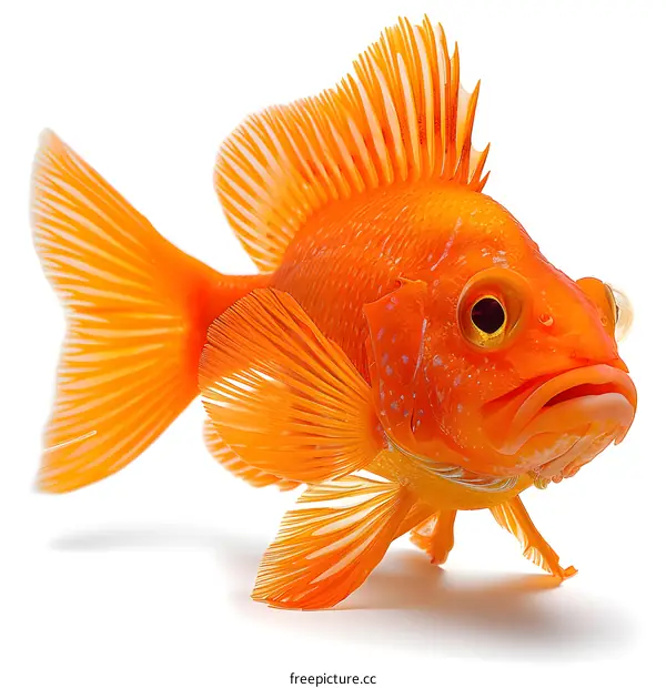 Orange Fish on White Background