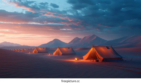 Camping Under the Desert Sunset