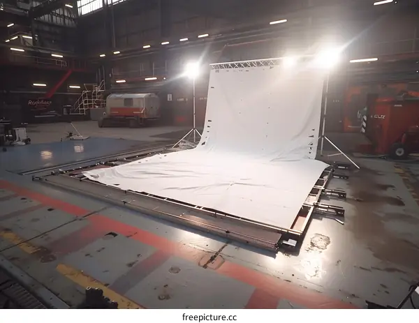White Backdrop in Industrial Studio Setting