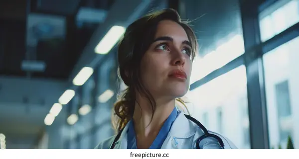 Portrait of a Confident Female Doctor in a Hospital