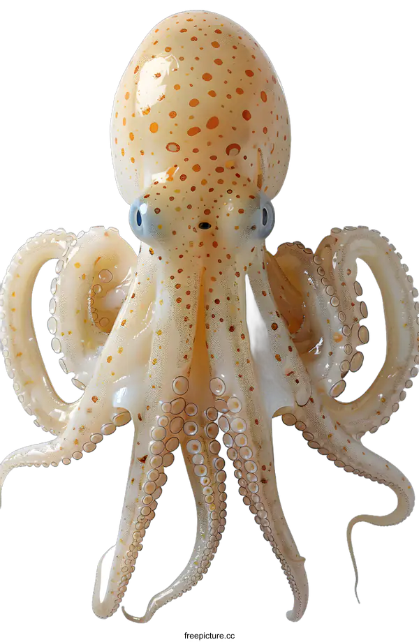 [Transparent Background PNG]A glass octopus with blue eyes