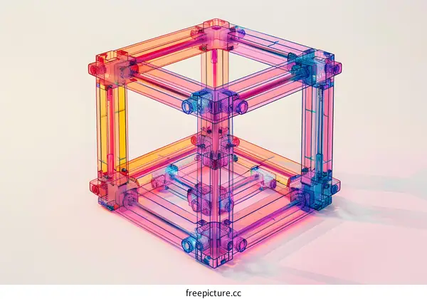 Colorful 3D rendering of a cube
