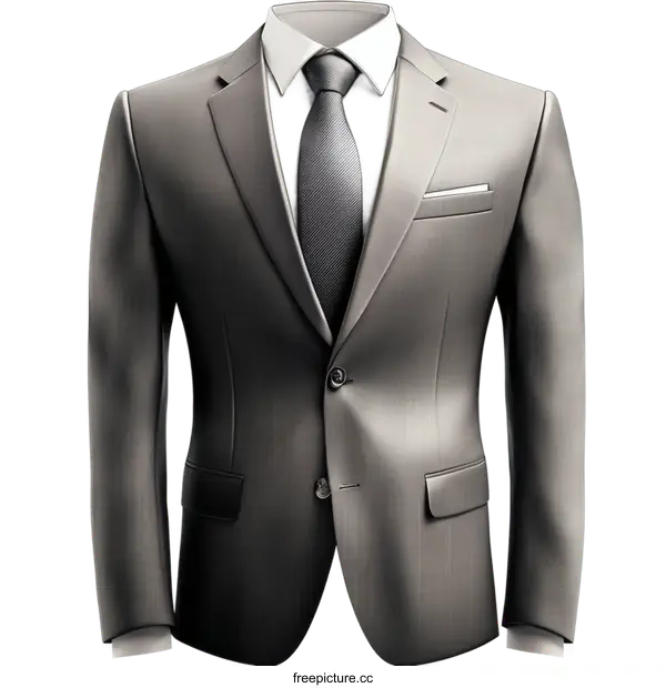 [Transparent Background PNG]Elegant Gray Business Suit Illustration