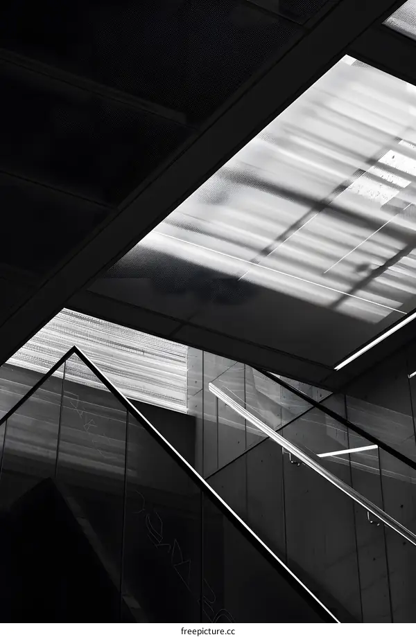 Abstract Black and White Staircase Design