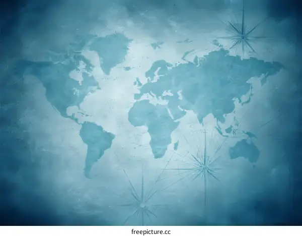 Vintage World Map Background Image