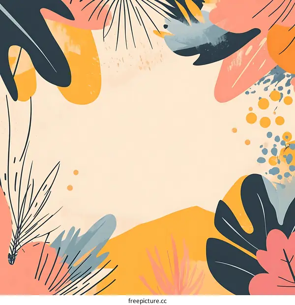 Abstract Floral Illustration With White Background