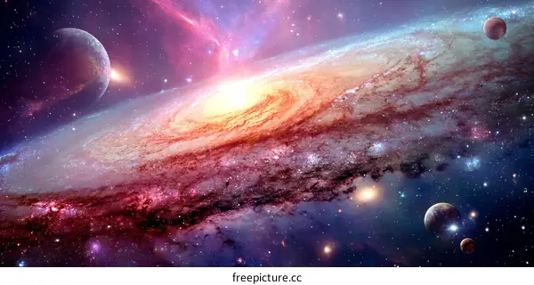 Cosmic Galaxy Panorama of Stellar Nebulae