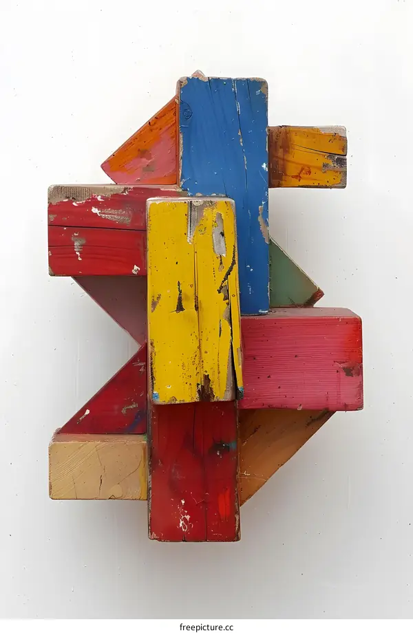 Colorful Wooden Blocks Art