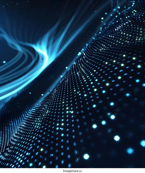 Abstract Blue Light Background with Dotted Pattern