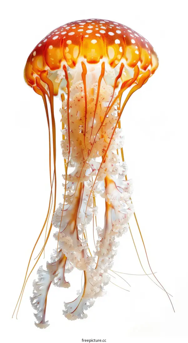 A beautiful jellyfish with long, flowing tentacles