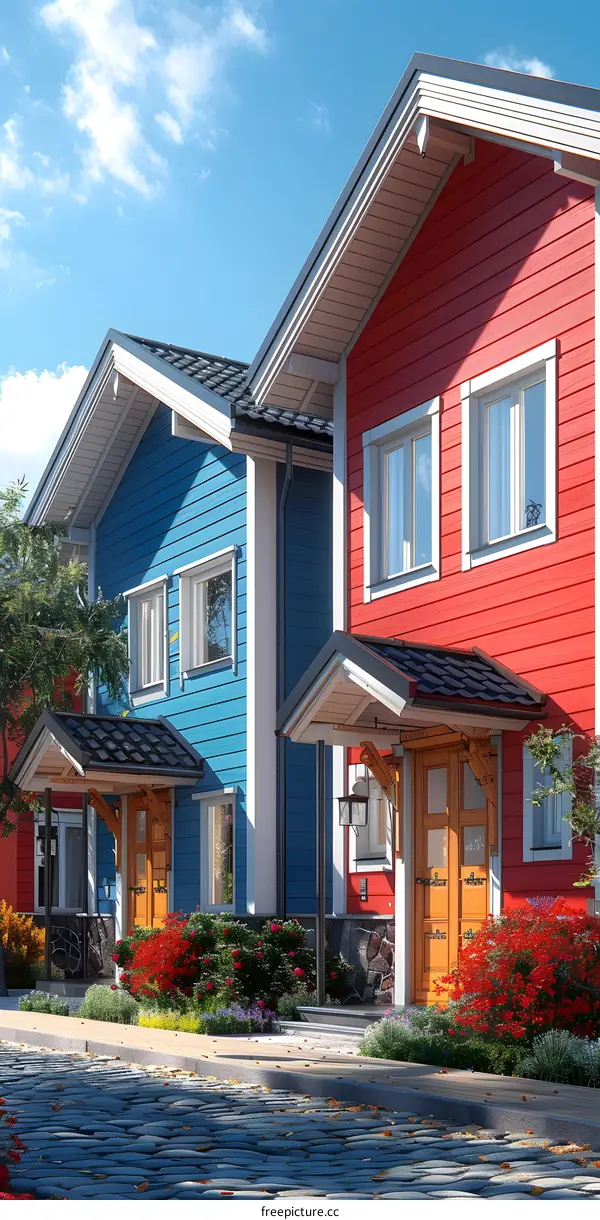 Charming Colorful Houses in a Row