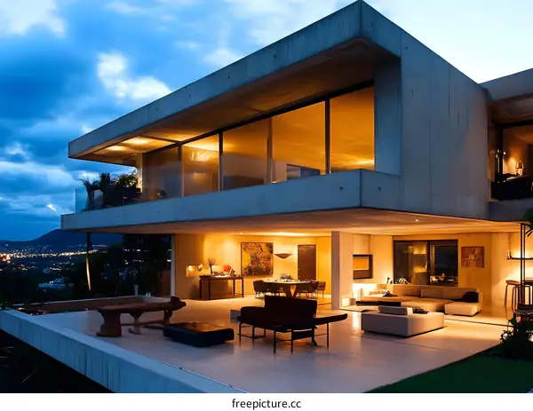 Modern Concrete House with Beautiful View