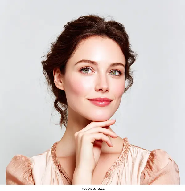 Beautiful Woman Portrait with Natural Makeup