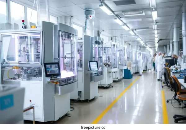 Modern Manufacturing Facility with Employees