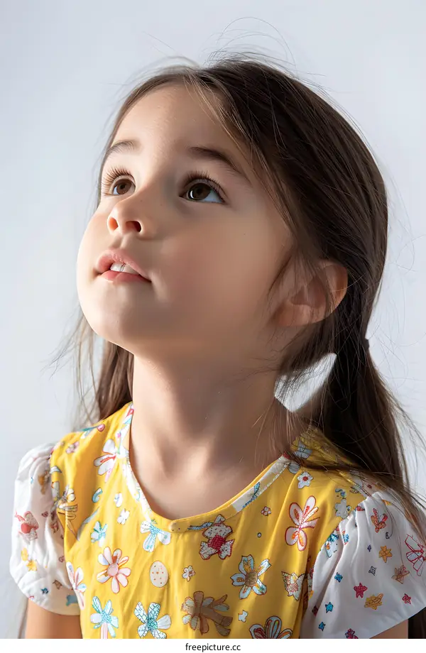 Portrait of a Little Girl Looking Up