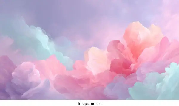 Pastel Dreamy Abstract Floral Cloudscape