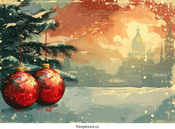 Snowy Christmas Eve in Russia