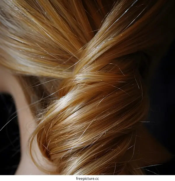 Close up of blonde hair in a bun