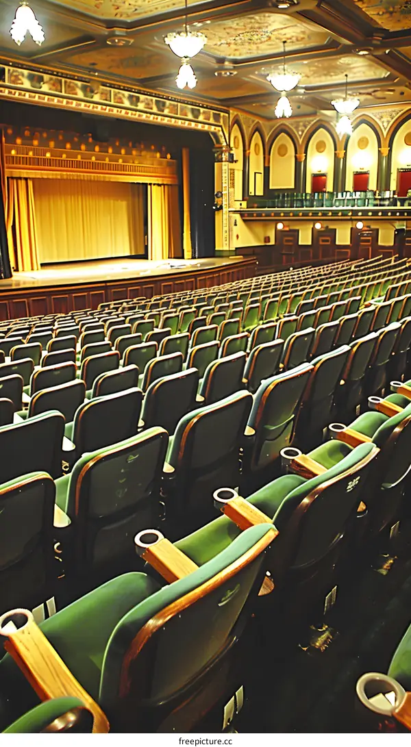 Empty Auditorium Seats in a Historic Building
