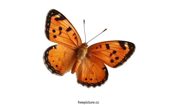 [Transparent Background PNG]Orange Butterfly with Black Detail Close-up