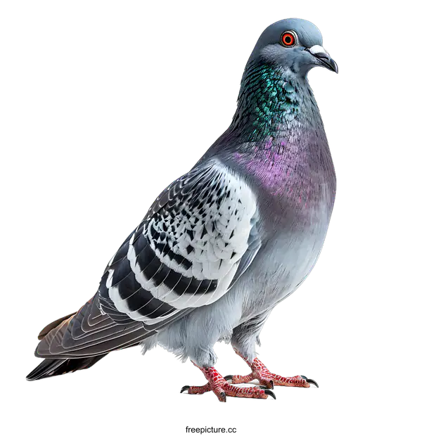 [Transparent Background PNG]Portrait of a Pigeon on White Background