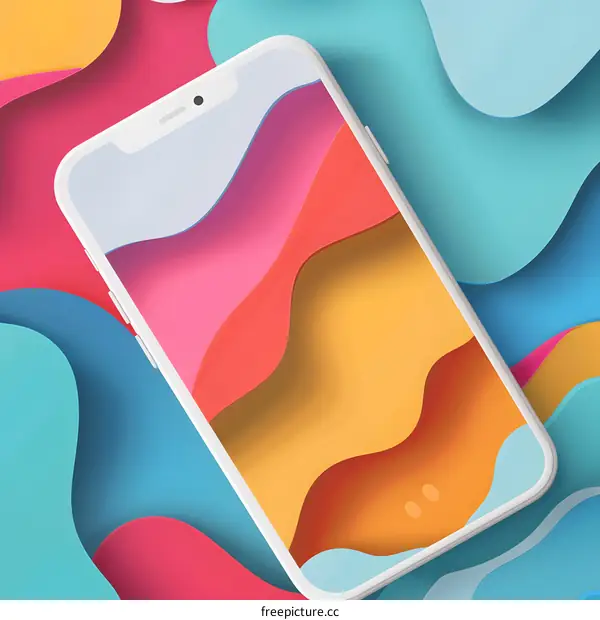 Abstract Colorful Background with Smartphone