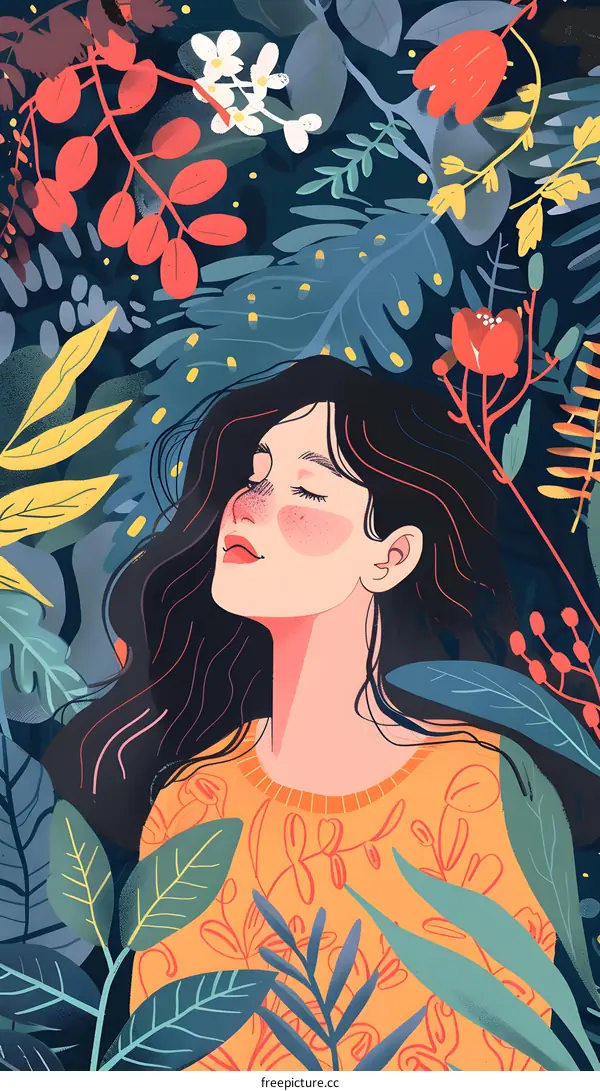 Woman Sleeping In The Garden