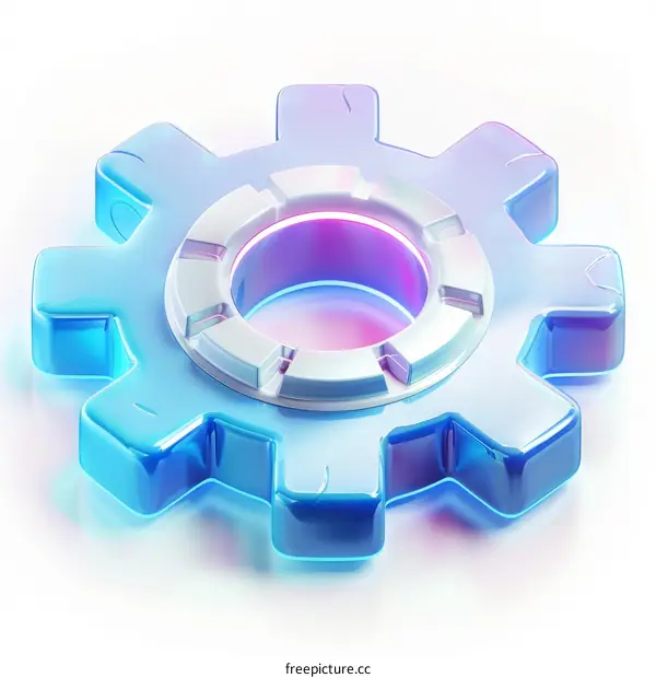 Blue and White 3D Machine Gear