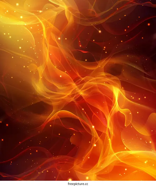 Abstract Fiery Flowing Abstract Art