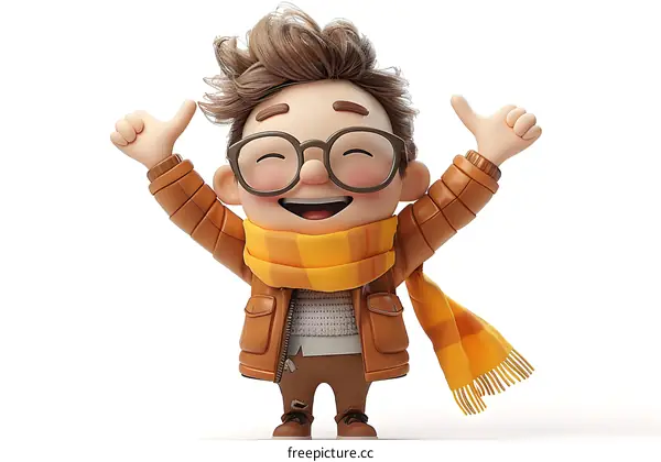 Cartoon Boy Giving Thumbs Up