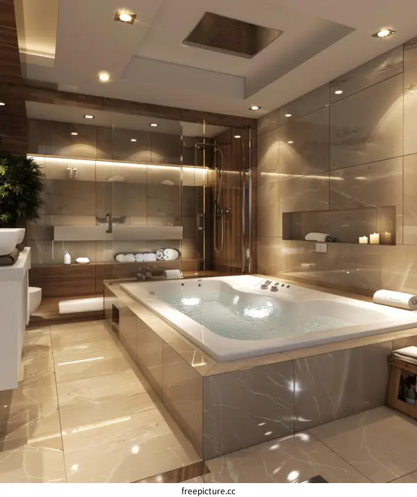 Luxury Modern Spa Bathroom Design Illustration