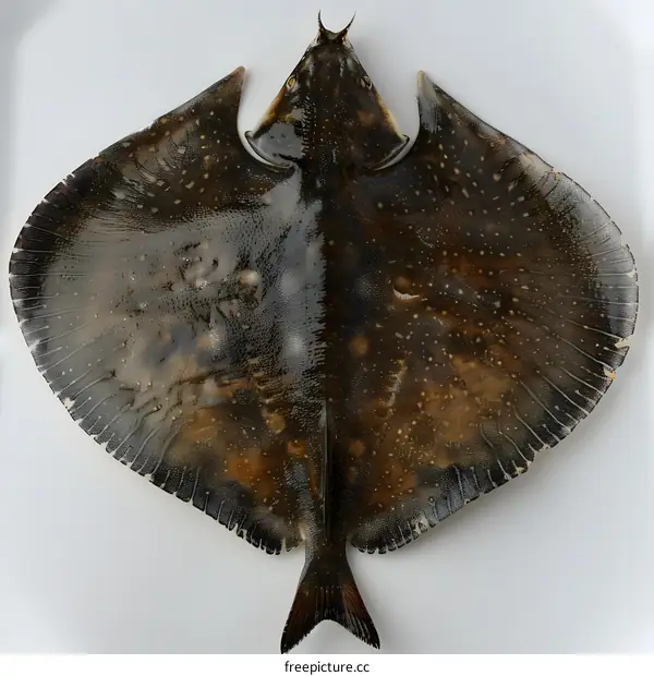 Fresh Flatfish on White Background