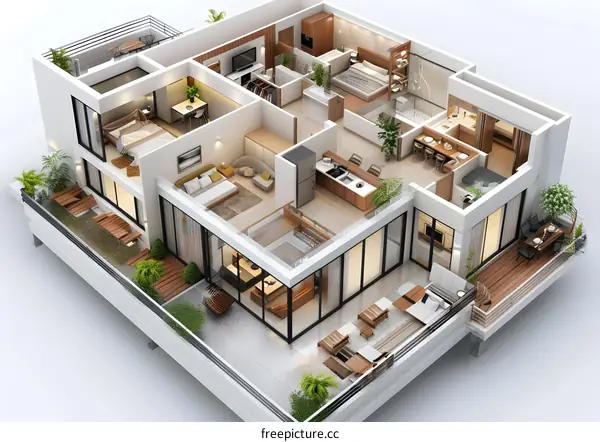 Modern House Plans: 3 Bedroom, 3 Bathroom, 2 Storey