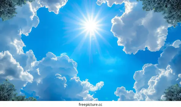 Blue sky with white clouds