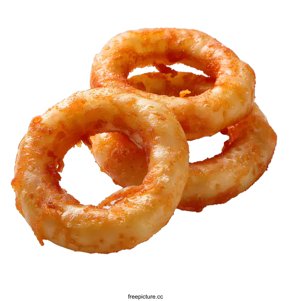 [Transparent Background PNG]three onion rings on a white background