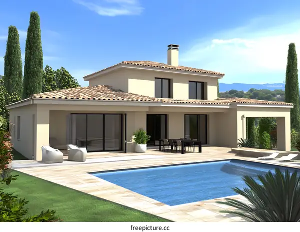 Modern Villa with Swimming Pool and Patio