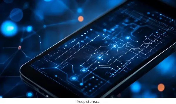 Digital Technology Smartphone Circuit Board Illustration