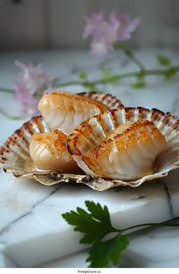 Seared Scallops on a Shell