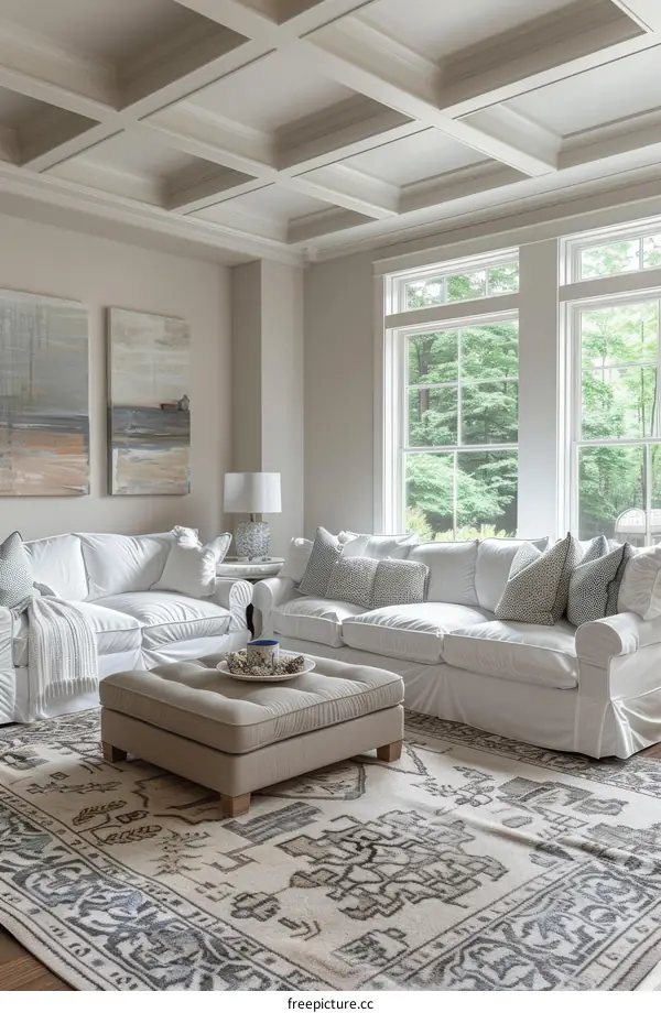 Bright White Living Room With Lots of Windows