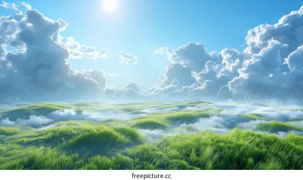 Stunning Sunrise Over a Misty Meadow