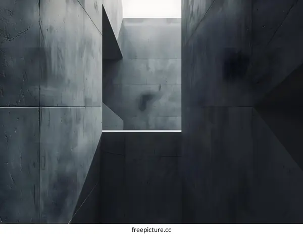 Abstract Concrete Building Interior