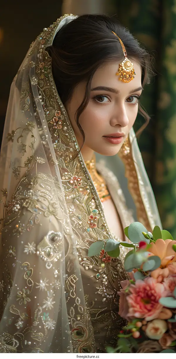 Portrait of a beautiful Indian bride
