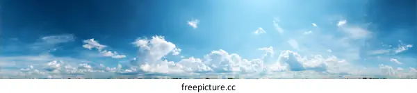 Beautiful Sky with Fluffy Clouds