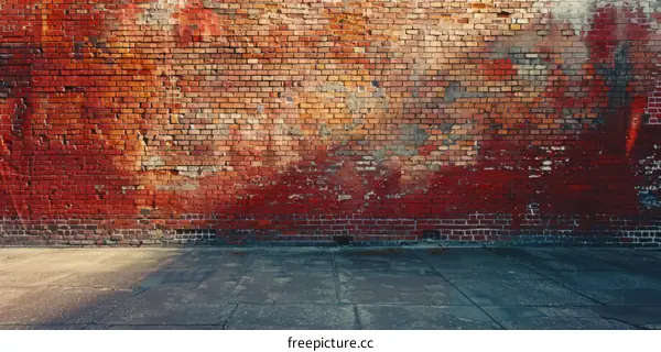 Weathered Red Brick Wall Texture